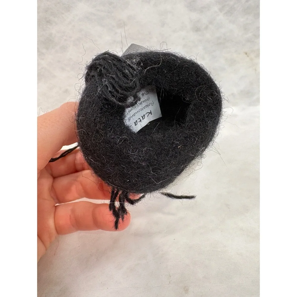 Kata Handverk Icelandic Wool Horse Ornament Black White Spotted Handmade Felted